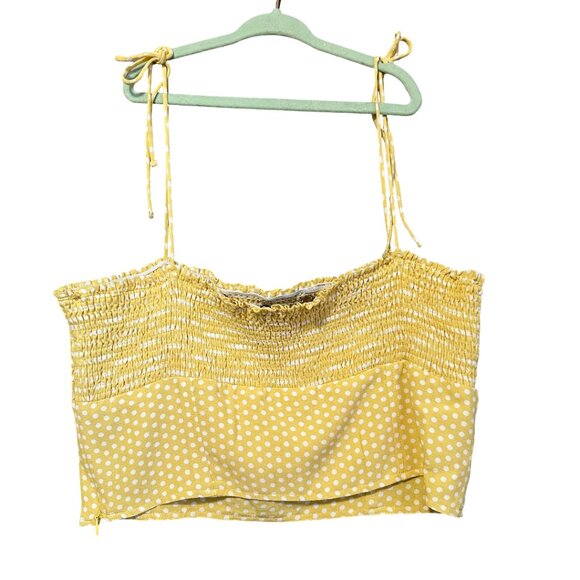 NWT ZARA Yellow Dot Crop Top Size L - Picture 4 of 10